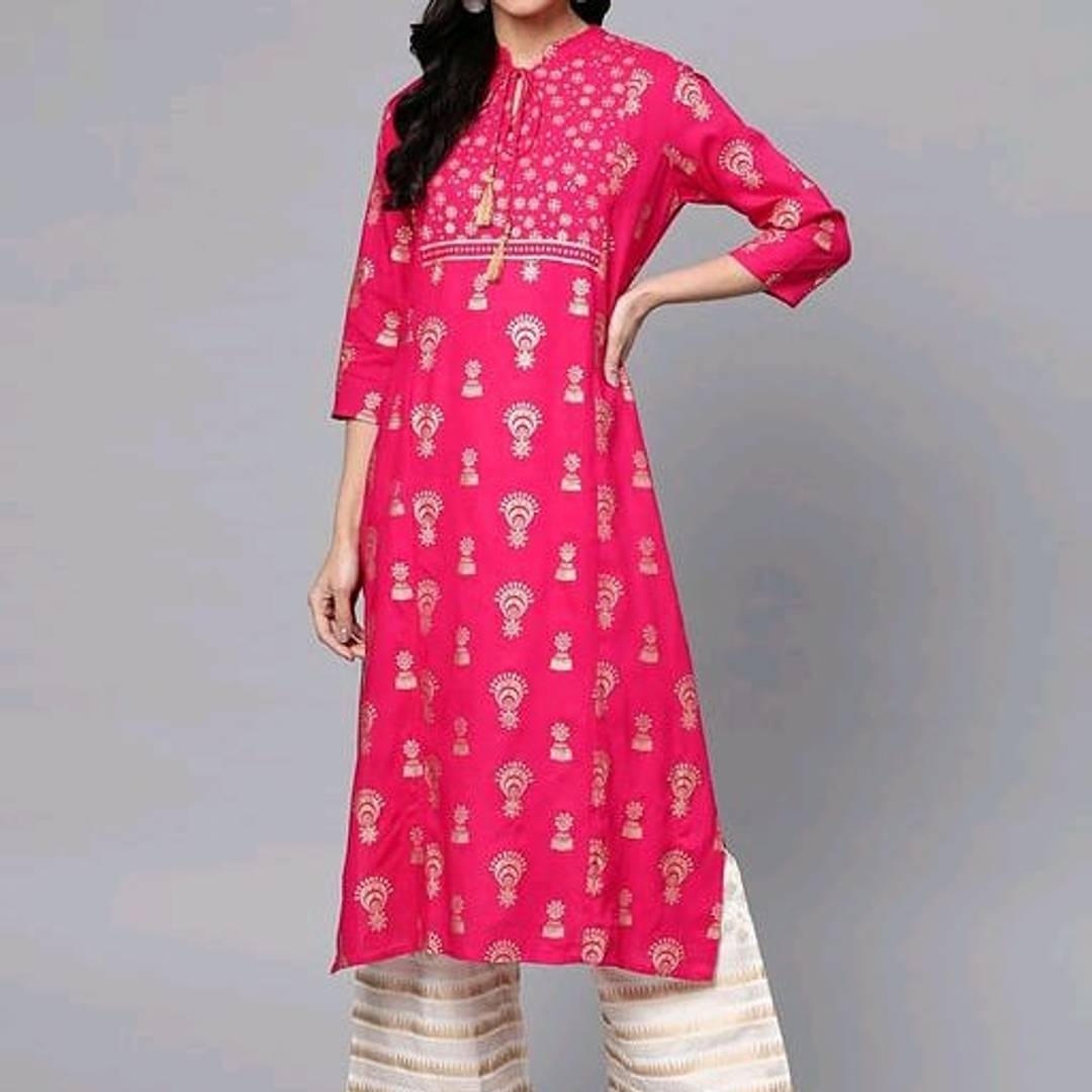 Women Rayon Kurta with Palazzo Set